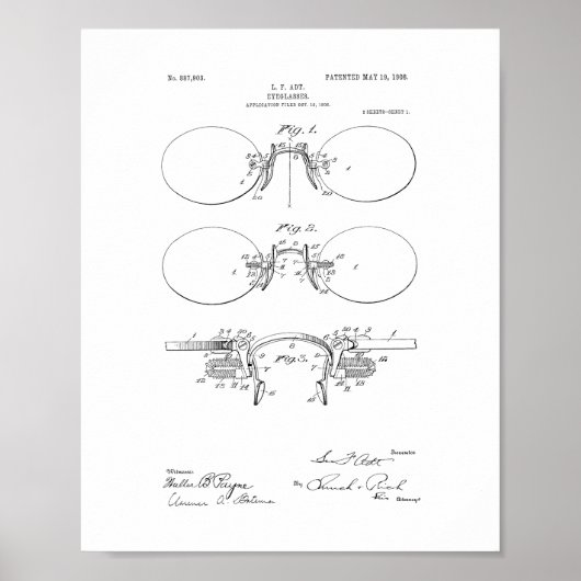 Eyeglasses Patent Poster (Vorne)