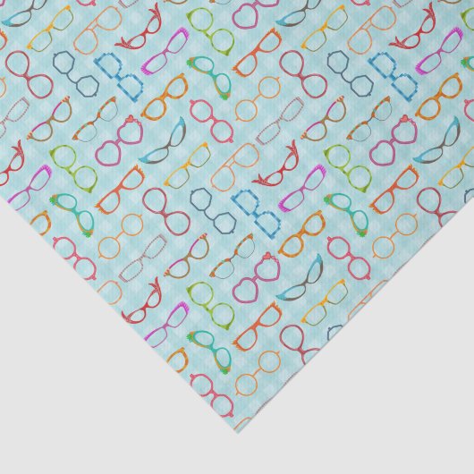 Eyeglasses Retro Aquamarin Gingham Midtown Seidenpapier (Ausschnitt)