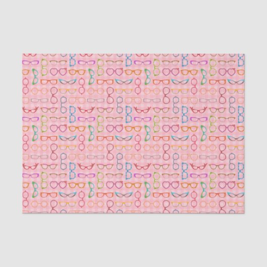 Eyeglassys Retro Pink Gingham Midtown Seidenpapier (Vorderseite)
