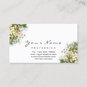 Eyelash Aftercare Instructions Floral Mint Green Visitenkarte
