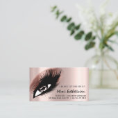Eyelash Aftercare Instructions Rose Gold Glam Visitenkarte (Stehend Vorderseite)