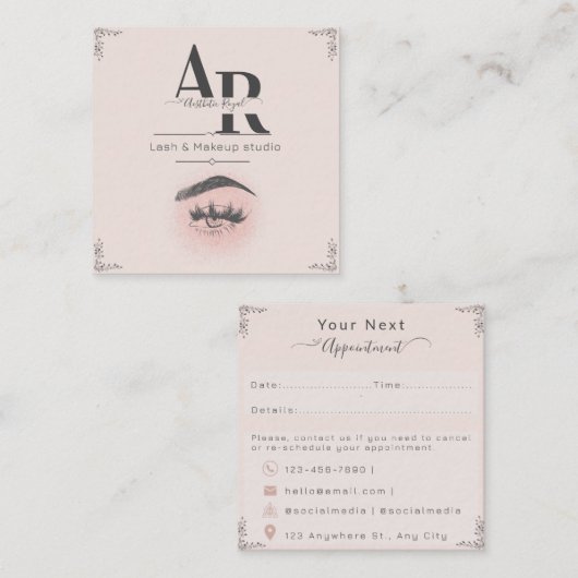 Eyelash Appointment Card Terminkarte (Vorne/Hinten)