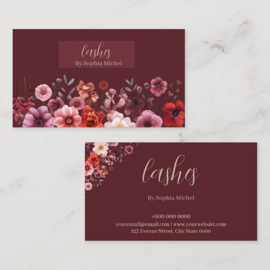 Eyelash Artist Business Card - Elegant & professio Visitenkarte (Vorne/Hinten)