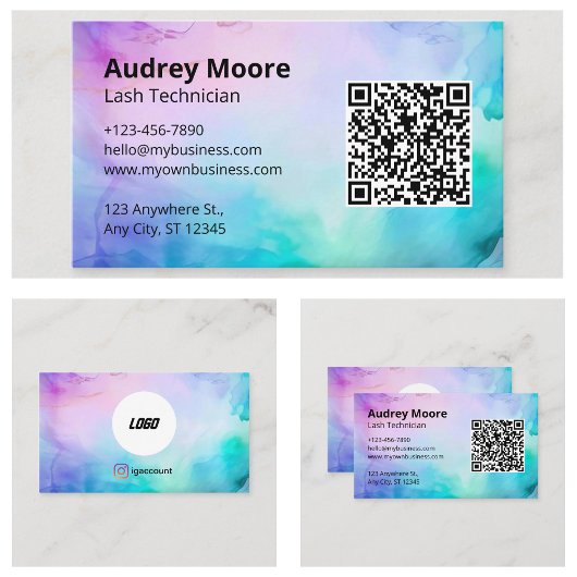 Eyelash Branding Ideen Minimalistisch Elegant Visitenkarte