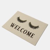 Eyelash & Brow Makeup Artist Beauty Salon Willkomm Fußmatte (Schrägansicht)
