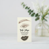 Eyelash Brow Makeup Logo QR Code Lip Gold Brown Visitenkarte (Stehend Vorderseite)