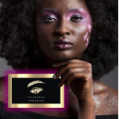 Eyelash Brow Makeup Logo Qr Code Schwarzer Goldrah Visitenkarte