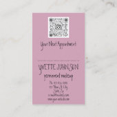 Eyelash Brow Makeup Logo QRCode Kiss Lips Rose Visitenkarte (Rückseite)