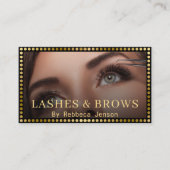 Eyelash Brow Makeup Logo QRCode Lip Rose Glitzer Visitenkarte (Vorderseite)