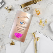 Eyelash Brow Makeup Logo QRCode Lip Rose Rosa Visitenkarte