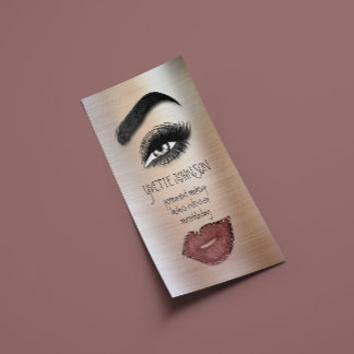 Eyelash Brow Makeup Logo QRCode Lip Rose Skin Visitenkarte