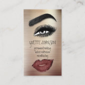 Eyelash Brow Makeup Logo QRCode Lip Rose Smoky Visitenkarte (Vorderseite)