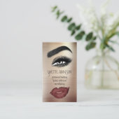 Eyelash Brow Makeup Logo QRCode Lip Rose Smoky Visitenkarte (Stehend Vorderseite)