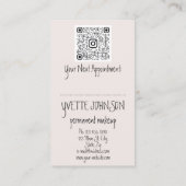 Eyelash Brow Makeup Logo QRCode Lips Rose Rot Visitenkarte (Rückseite)