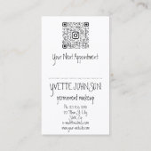 Eyelash Brow Makeup Logo QRCode Lips Rose Weiß Visitenkarte (Rückseite)