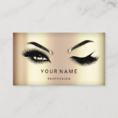 Eyelash Brow Microblade Haar QR CODE Logo Faux Gol Visitenkarte (Vorderseite)