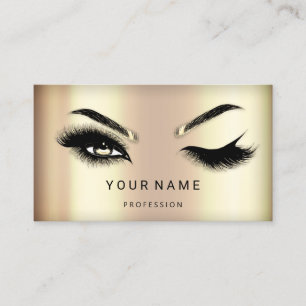 Eyelash Brow Microblade Haar QR CODE Logo Faux Gol Visitenkarte