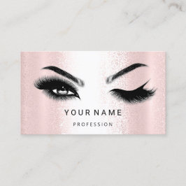 Eyelash Brow Microblade. QR CODE-Logo Silber Rosa Visitenkarte