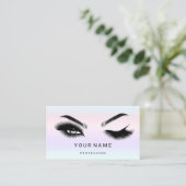 Eyelash Brow Microblade. QR CODE Logo Silver Ombre Visitenkarte (Stehend Vorderseite)