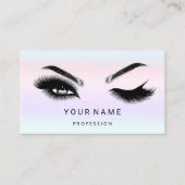 Eyelash Brow Microblade. QR CODE Logo Silver Ombre Visitenkarte (Vorderseite)