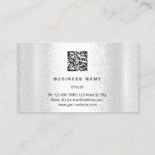 Eyelash Brow Microblade. QR CODE Logo Silver WELLN Visitenkarte (Rückseite)