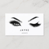 Eyelash Brow Microblade QR-Logo grau weiß Visitenkarte (Vorderseite)
