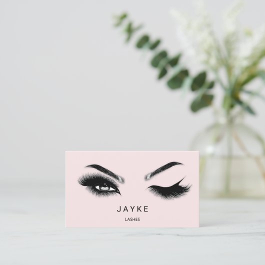 Eyelash Brow Microblade QR-Logo Rosa Paste Visitenkarte (Stehend Vorderseite)