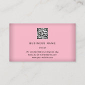 Eyelash Brow Microblade QR Logo Rosa Visitenkarte (Rückseite)