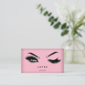 Eyelash Brow Microblade QR Logo Rosa Visitenkarte (Stehend Vorderseite)