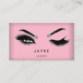 Eyelash Brow Microblade QR Logo Rosa Visitenkarte