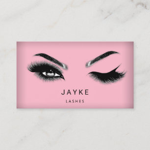 Eyelash Brow Microblade QR Logo Rosa Visitenkarte