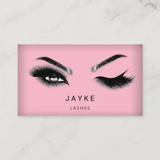 Eyelash Brow Microblade QR Logo Rosa Visitenkarte (Vorderseite)