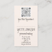 Eyelash Brows Makeup Logo QRCode Pink Lip Gold Visitenkarte (Rückseite)