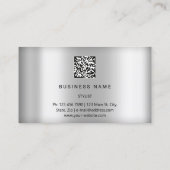Eyelash Brows Microblade Haar QR CODE Logo Silver Visitenkarte (Rückseite)