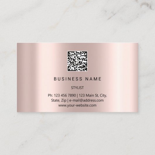 Eyelash Brows Microblade. QR CODE Logo Confetti Visitenkarte (Rückseite)