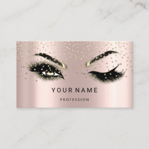 Eyelash Brows Microblade. QR CODE Logo Confetti Visitenkarte