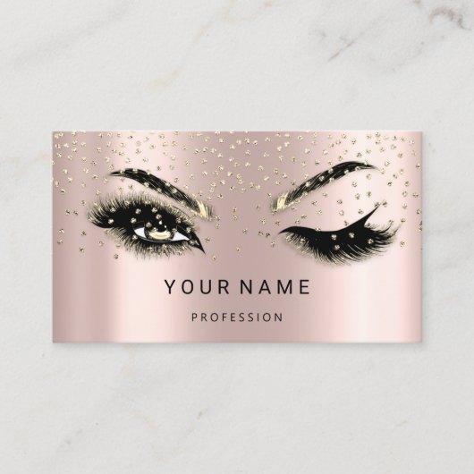 Eyelash Brows Microblade. QR CODE Logo Confetti Visitenkarte (Vorderseite)