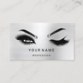 Eyelash Brows Microblade. QR CODE-Logo grau Visitenkarte (Vorderseite)