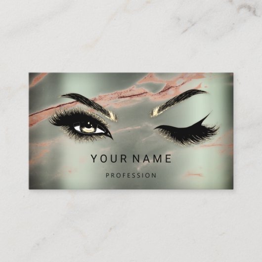 Eyelash Brows Microblade. QR-CODE-Logo-Marmor Aqua Visitenkarte (Vorderseite)