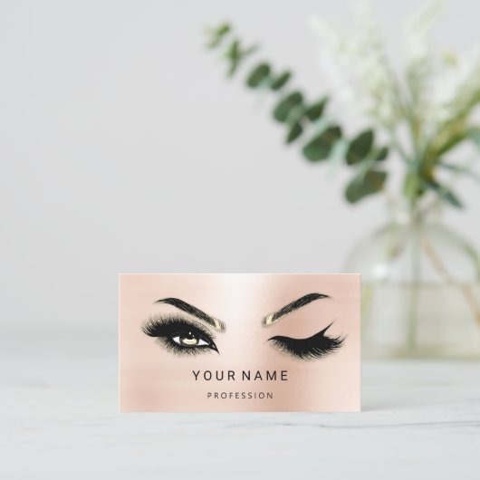 Eyelash Brows Microblade. QR-CODE-Logo-Rose Visitenkarte (Stehend Vorderseite)