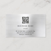 Eyelash Brows Microblade. QR CODE Logo Silver Visitenkarte (Rückseite)