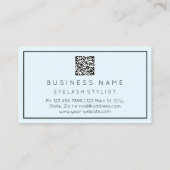 Eyelash Brows Microblade QRCODE Blauer Pastell Visitenkarte (Rückseite)