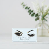 Eyelash Brows Microblade QRCODE Blauer Pastell Visitenkarte (Stehend Vorderseite)