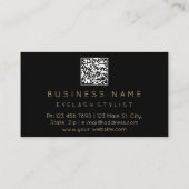 Eyelash Brows Microblade QRCODE Gold Black Visitenkarte (Rückseite)
