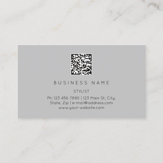 Eyelash Brows Microblading QRCODE Logo Gold Grau Visitenkarte (Rückseite)