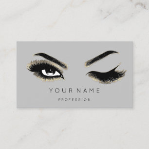 Eyelash Brows Microblading QRCODE Logo Gold Grau Visitenkarte