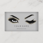 Eyelash Brows Microblading QRCODE Logo Gold Modern Visitenkarte (Vorderseite)