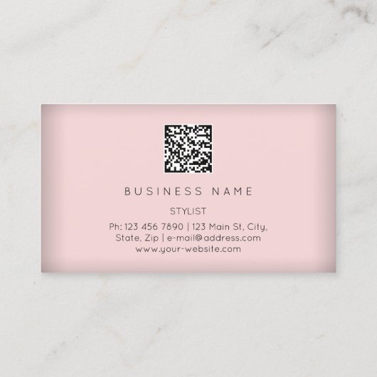 Eyelash Brows Microblading QRCODE Logo Gold Pink Visitenkarte (Rückseite)