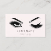 Eyelash Brows Microblading QRCODE Logo Pink Pastel Visitenkarte (Vorderseite)