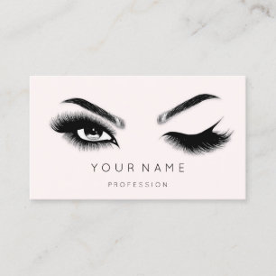Eyelash Brows Microblading QRCODE Logo Pink Pastel Visitenkarte